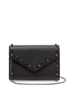 Matchesfashion.com Valentino - Rolling Rockstud Grained Leather Clutch - Womens - Black