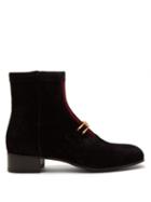 Matchesfashion.com Gucci - Lubbock Gg Horsebit Suede Boots - Mens - Black