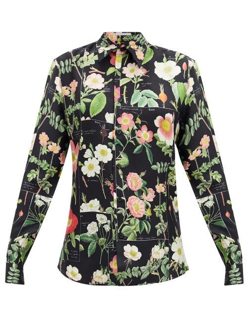 Matchesfashion.com Alister Mackie - Floral-print Silk-twill Shirt - Womens - Black Multi