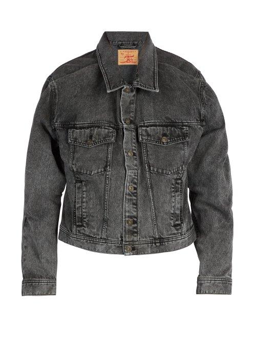 Matchesfashion.com Y/project - Double Layered Denim Jacket - Mens - Grey