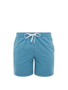 Matchesfashion.com Onia - Charles Striped Technical Seersucker Swim Shorts - Mens - Blue Multi