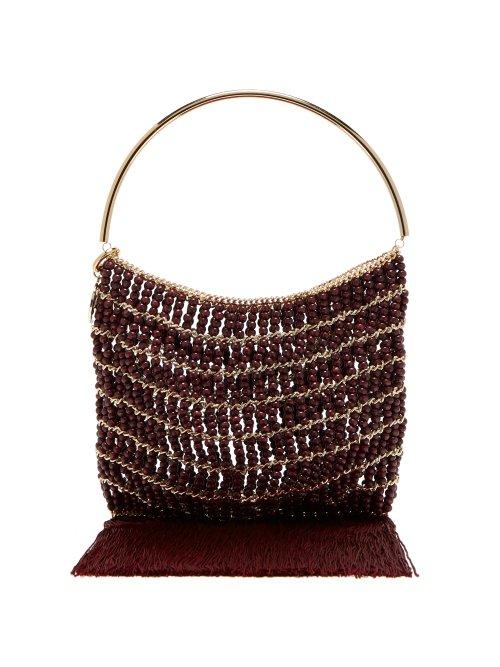 Matchesfashion.com Rosantica By Michela Panero - Georgina Beaded Fringe Trimmed Bag - Womens - Red Multi