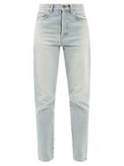 Saint Laurent - High-rise Slim-leg Jeans - Womens - Light Denim