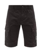 C.p. Company - Lens-pocket Cotton-blend Cargo Shorts - Mens - Black