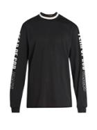 Fear Of God Logo-print Striped-neck Mesh T-shirt