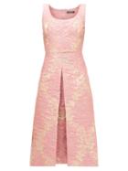 Matchesfashion.com Dolce & Gabbana - Metallic Floral-brocade Midi Dress - Womens - Pink Multi