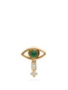 Matchesfashion.com Ileana Makri - Evil Eye Diamond, Emerald & 18kt Gold Earring - Womens - Green Gold