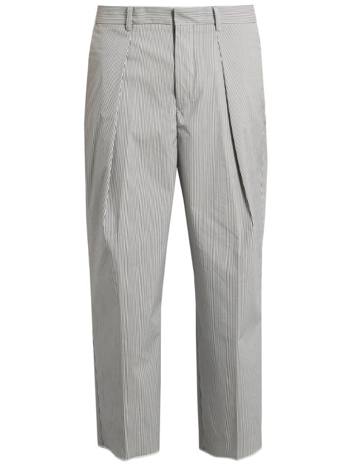 Tomorrowland Striped Cotton-blend Wide-leg Trousers