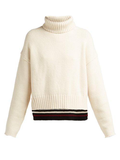 Matchesfashion.com Proenza Schouler - Roll Neck Knit Sweater - Womens - Ivory Multi