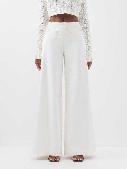 Max Mara - Lampara Trousers - Womens - White