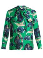 Gucci Wild Cat-print Silk Shirt