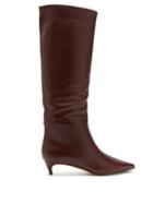 Matchesfashion.com Jimmy Choo - Maxima Knee High Leather Boots - Womens - Burgundy