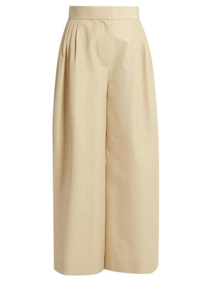 The Row Lado Wide-leg Cotton-blend Trousers