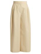The Row Lado Wide-leg Cotton-blend Trousers