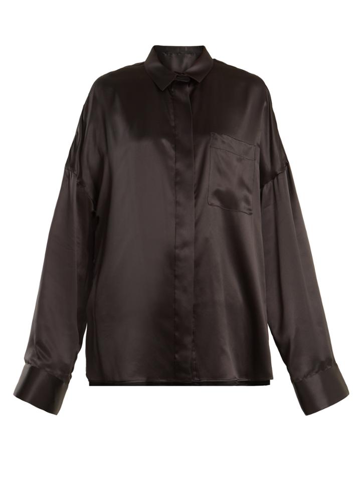 Haider Ackermann Dali Patch-pocket Silk-satin Shirt