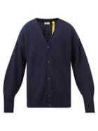 4 Moncler Hyke - Thumbhole-cutout Cashmere-blend Cardigan - Mens - Navy