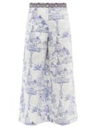 Ladies Beachwear Le Sirenuse, Positano - Natalie Tarrochi Tarot-print Cotton Trousers - Womens - White Print
