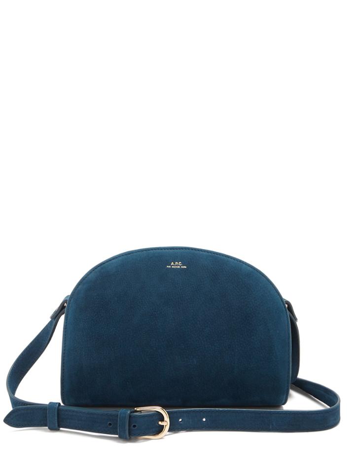 A.p.c. Half Moon Nubuck-leather Cross-body Bag