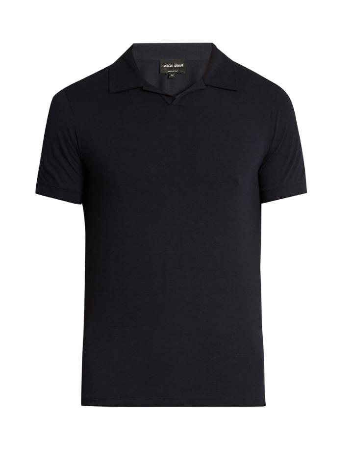 Giorgio Armani Short-sleeved Jersey Polo Shirt