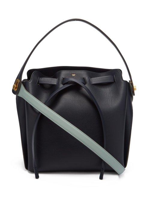 Matchesfashion.com Anya Hindmarch - Shoelace Leather Shoulder Bag - Womens - Blue Multi