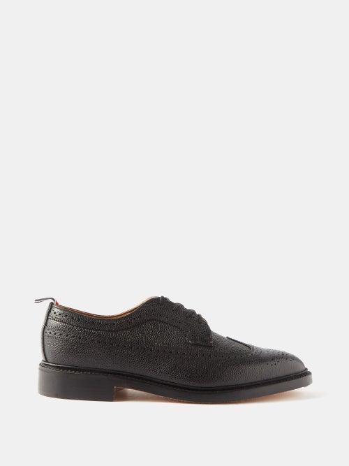 Thom Browne - Pebbled-leather Brogues - Mens - Black