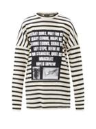 Matchesfashion.com Raf Simons - Ss02 Appliqu Striped Wool Sweater - Womens - Black White