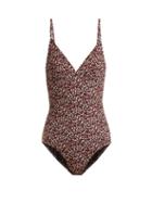 Matchesfashion.com Matteau - The Plunge Swimsuit - Womens - Brown Print