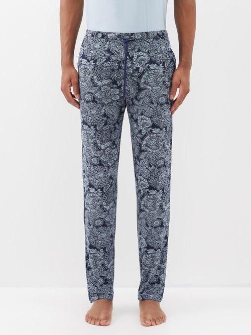 Zimmerli - Pureness Stretch-jersey Pyjama Trousers - Mens - Navy Multi