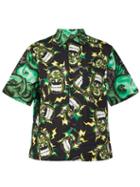 Matchesfashion.com Prada - Frankenstein Print Poplin Shirt - Mens - Green