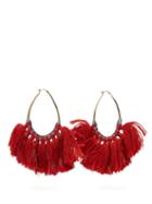 Matchesfashion.com Missoni - Tasselled Lurex Hoop Earrings - Womens - Red