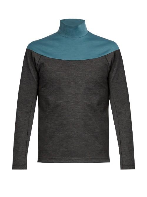 Kolor Bi-colour High-neck Sweatshirt