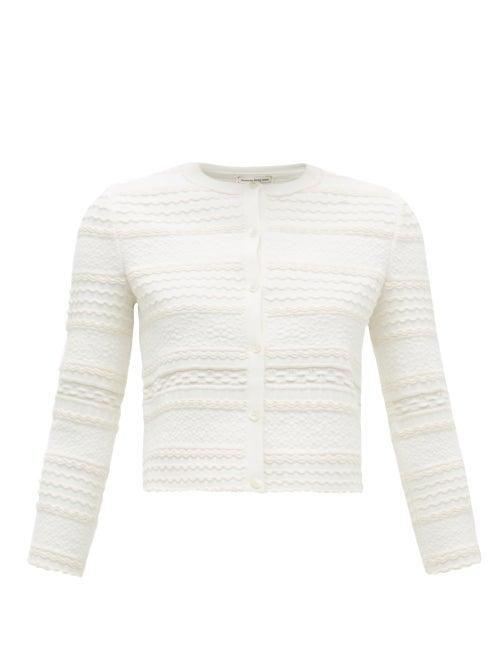 Matchesfashion.com Alexander Mcqueen - Jacquard-knit Cardigan - Womens - Ivory