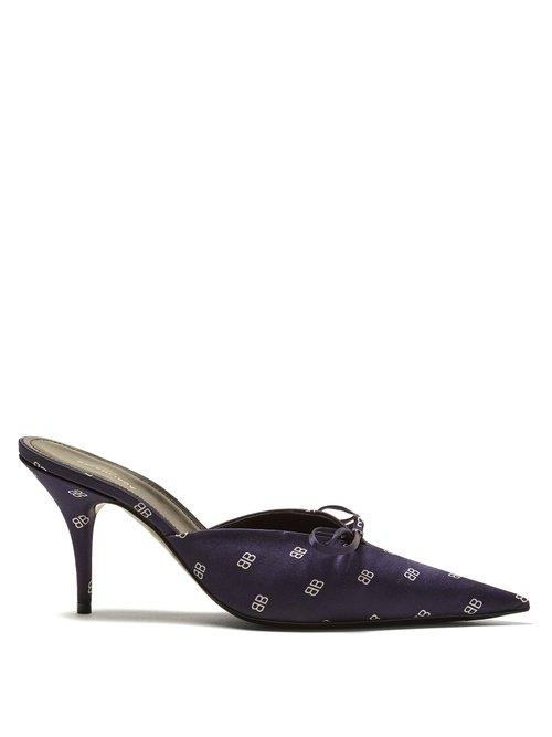 Matchesfashion.com Balenciaga - Knife Mules - Womens - Navy White