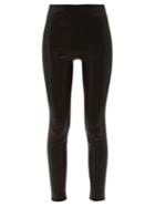 Frame - High-rise Leather Leggings - Womens - Black