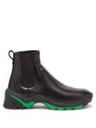 Bottega Veneta - Exaggerated-sole Leather Chelsea Boots - Mens - Black Green