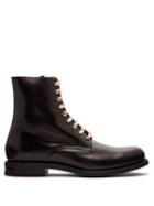 Matchesfashion.com Gucci - Lace Up Leather Boots - Mens - Black