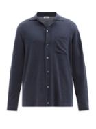 Johnstons Of Elgin - Patch-pocket Wool Pyjama Shirt - Mens - Navy