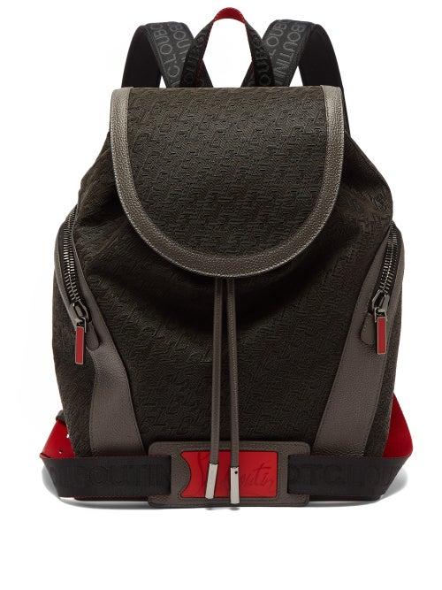 Mens Bags Christian Louboutin - Explorafunk Logo-embossed Canvas Backpack - Mens - Black Red