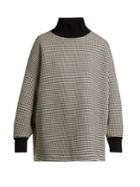 Vika Gazinskaya Houndstooth Cotton-blend Sweater