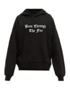 Matchesfashion.com Amiri - Embroidered Text Cotton Jersey Hooded Sweatshirt - Mens - Black