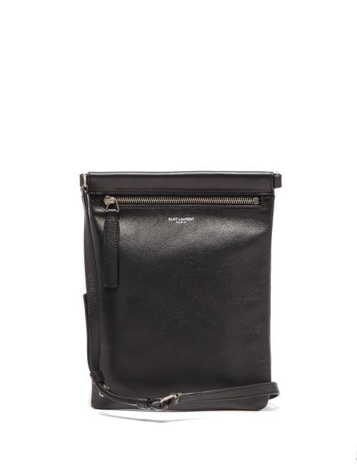 Matchesfashion.com Saint Laurent - Logo-print Leather Cross-body Bag - Mens - Black