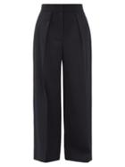 Matchesfashion.com The Row - Avril Single-pleat Water-repellent Wool Trousers - Womens - Navy