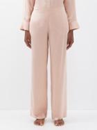 Asceno - London Sandwashed-silk Pyjama Trousers - Womens - Pink