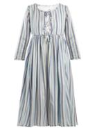 Matchesfashion.com Thierry Colson - Sahar Tie Front Silk Dress - Womens - Blue Stripe