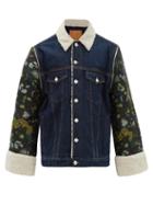 Matchesfashion.com Martine Rose - Chinese-jacquard Denim Jacket - Mens - Black Blue