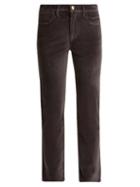 Matchesfashion.com Frame - Le Velveteen Cotton Blend Velvet Jeans - Womens - Grey