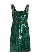 Matchesfashion.com Andrew Gn - Sequinned And Crystal Embellished Mini Dress - Womens - Green