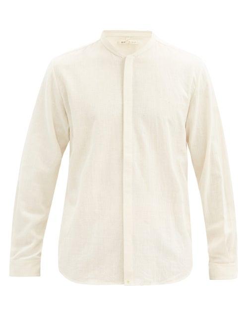 Matchesfashion.com 11.11 / Eleven Eleven - Collarless Cotton Shirt - Mens - Cream