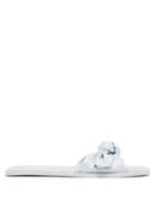 Matchesfashion.com Carlotha Ray - Arielle Knotted Satin Slides - Womens - Light Blue