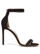 Matchesfashion.com Jimmy Choo - Dochas 100 Crystal Embellished Suede Sandals - Womens - Black